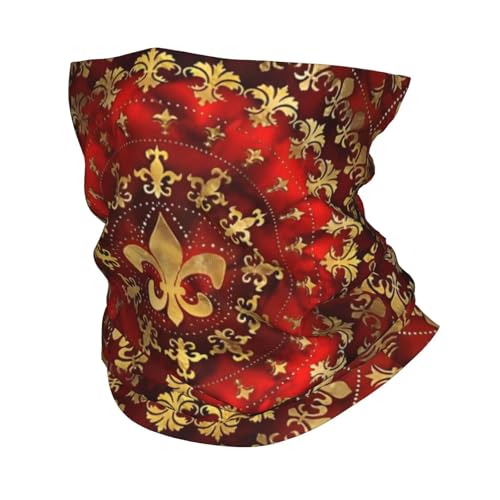 Diadema de invierno con diseño de flor de lis, calentador de cuello, bufanda de tubo para esquí, caza, la flor nacional de Francia