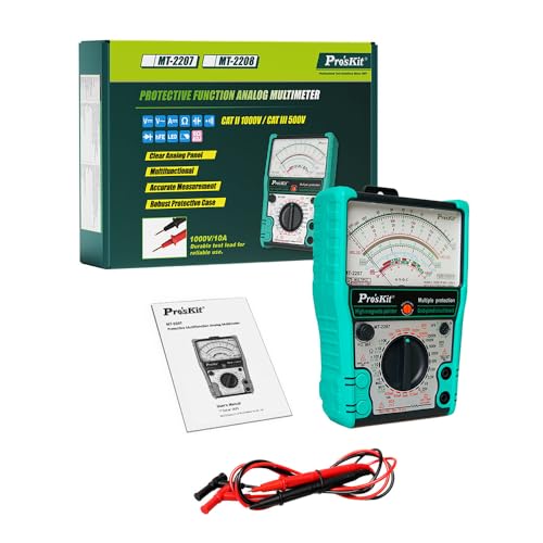 Multimètre analogique Pro'sKit MT-2207 pour éviter les pannes électriques grâce aux tests 10A