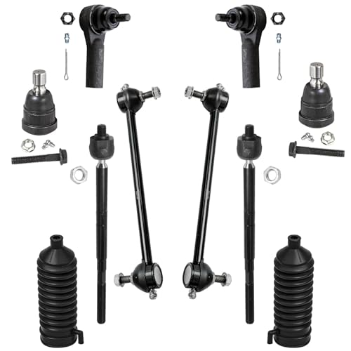 Image of Detroit Axle - 12pc Front Suspension Kit for 2001-2004 Ford Escape Mazda Tribute 2 Struts w /Coil Spring 2 Lower Ball Joints 4 Inner & Outer Tie Rods 2 Sway Bar Links 2 Boots 2002 2003 Replacement