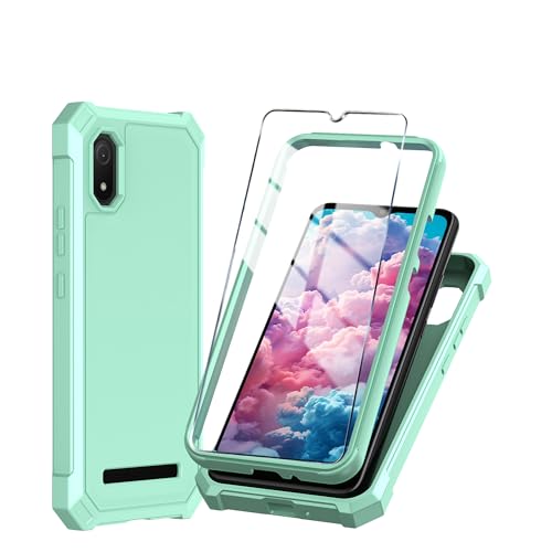 Mocotto for Cloud Mobile Stratus C8 Phone Case with Tempered Glass Screen Protector Slim Soft Silicone Full-Body Protective Cover (Cloud Mobile Stratus C8 Green)