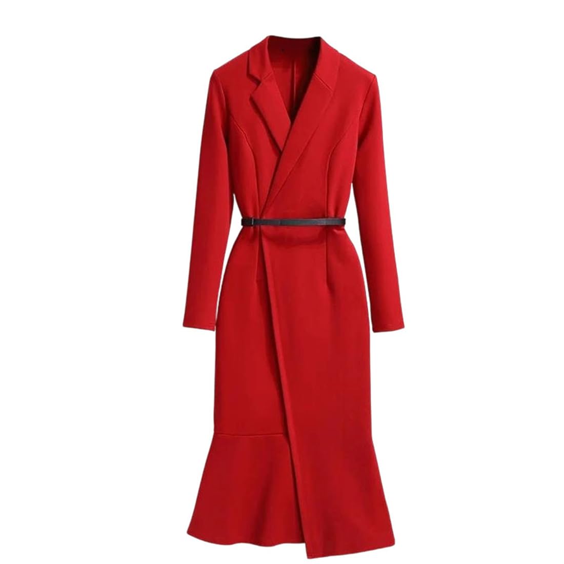 Pohullan Women Autumn High-Waisted Suit Dress Commuter Pencil Skirt Dresses for Office Work