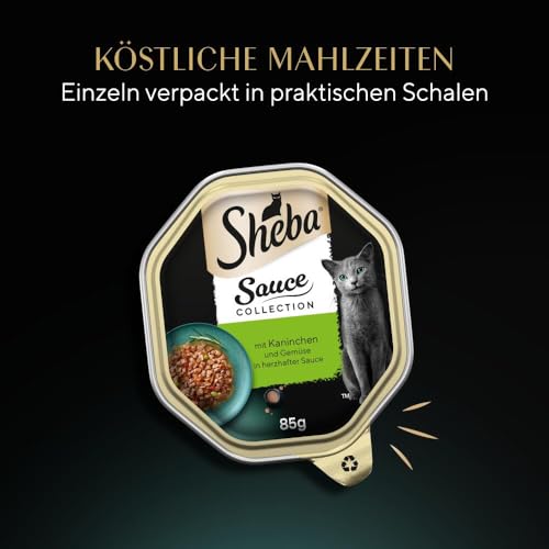 SHEBA Schale Nassfutter für Katzen Sauce Collection mit Kaninchen und Gemüse 2 x 11 x 85g