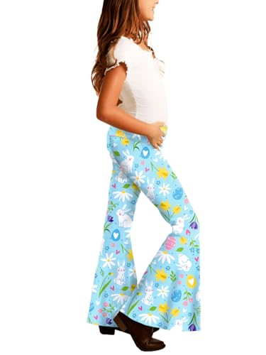 Image of Deerose Girls Halloween Hippie Bell Bottom Pants High Waist Flare Pants 5-14 Years