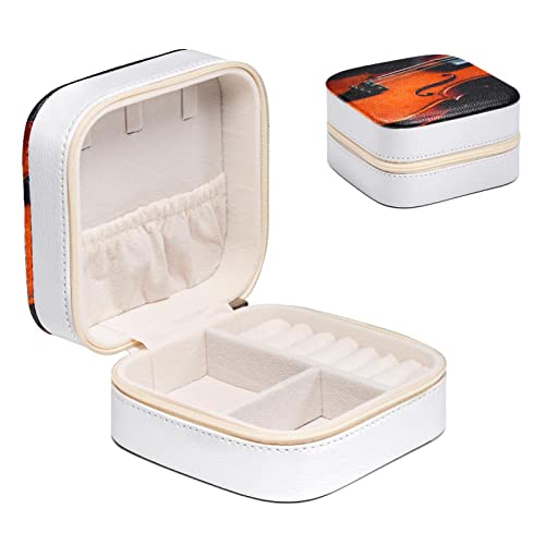 Boîte à bijoux violon rétro vintage compacte 10.5 cm