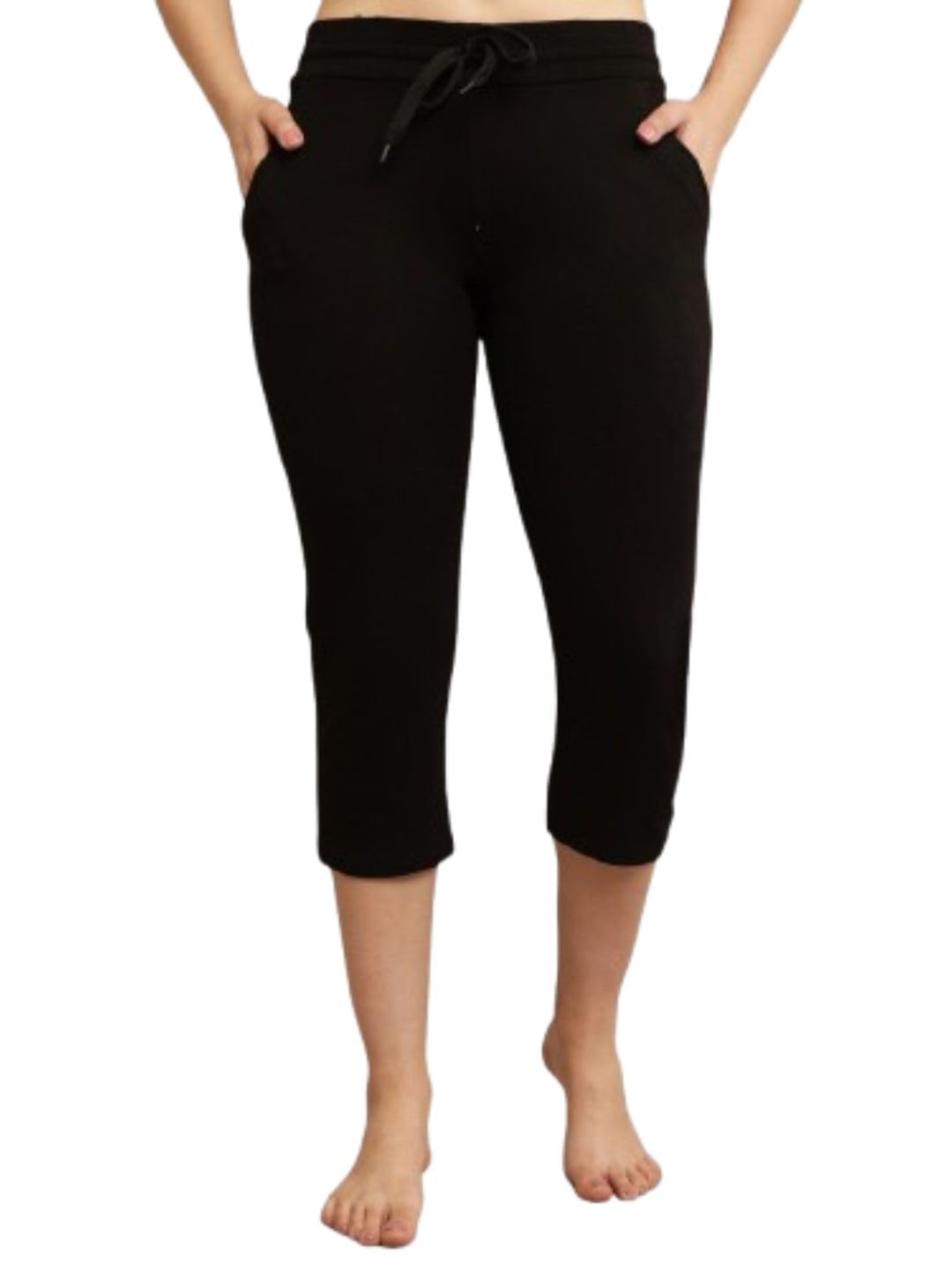 detra Women Lounge Capri CapriComfortable Regular Fit for Women Casual, Nightwear, Home & Daily Wear Black-picture-28