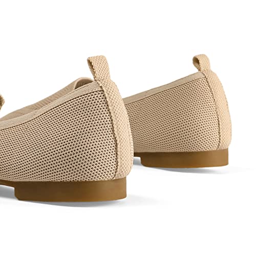 Burudani Women Sbdfa2314W Pointed Toe Flats Light Washable Dress Flats For Office Dressy Comfortable Loafers Flats, Nude, Size 9 #TOP4