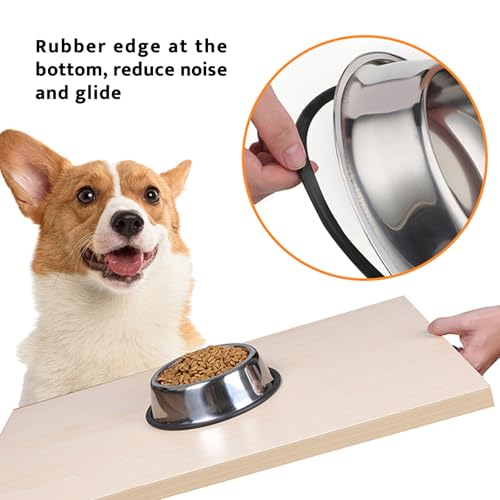 Cat Feeder for Wet Food Dry Food Water Dog Cat Stainless Steel Cat Bowl, Cat Food Bowl With Non Slip Rubber Base, Cat Water Bowl, Cat Feeding Bowl, Pet Bowl,Pet Bowls for Cats, Dog Bowl - Image 4