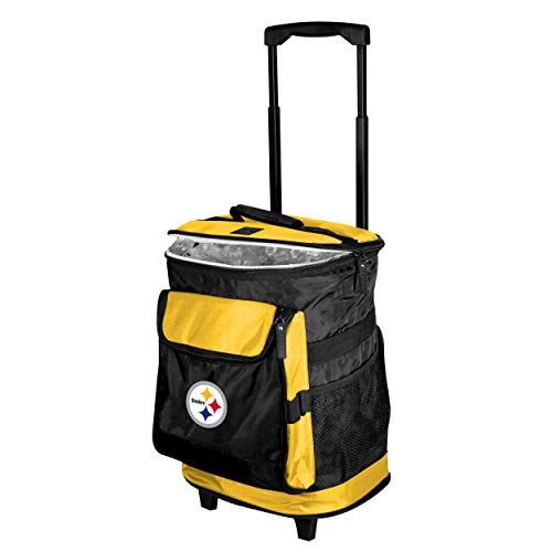 Logo Brands Pittsburgh Steelers 48-Can Rolling Cooler with Wheels and Backpack Straps