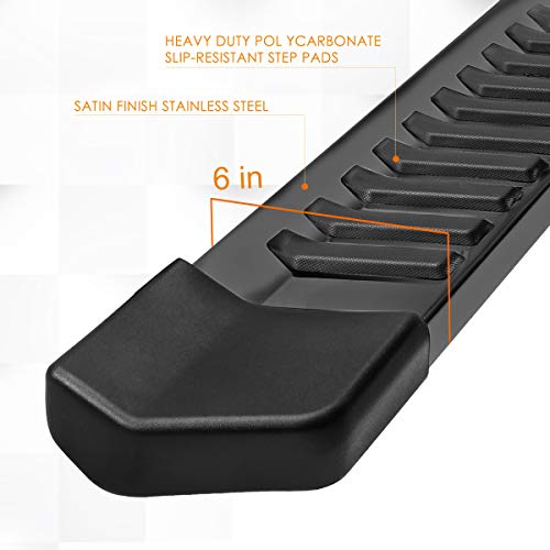 (2Pcs) 6 Inch Black Stainless Running Boards/Side Steps/Nerf Bars Compatible With 04-14 Ford F-150 Extended Cab #TOP2