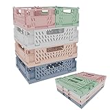 RHBHY Cagette Plastique Pliable Caisse de Rangement Pliable Caisse Pliante 3pcs Grand Panier Pliant et 2pcs Mini Caisse Plastique Pliable Empilables Idéal pour Les Petits Objets et Les Cosmétiques(B)