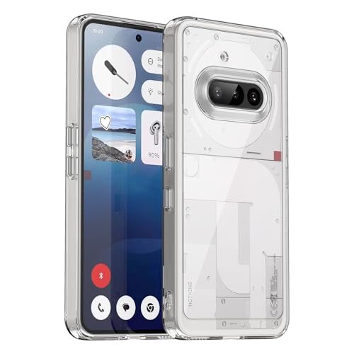 HidWee Cristal Claro Funda Compatible con Nothing Phone 3a, Carcasa Anti-Amarillento y Antiarañazos, Anti-Choques Hybrid PC y Silicona TPU para Nothing Phone (3a) - Transparente