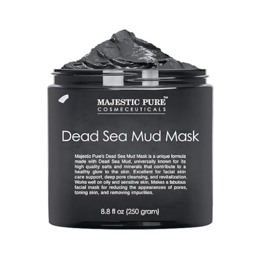 Majestic Pure Dead Sea Mud Mask for Face and Body - Natural Skin Care for Women and Men - Best Facial Cleansing Clay for Blackhead, Whitehead, Acne and Pores - 8.8 fl. Oz