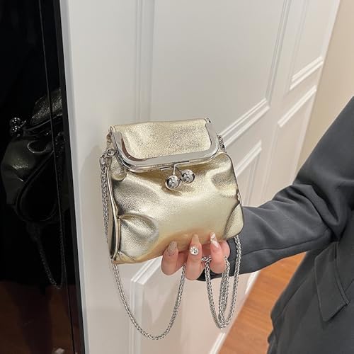 JHTPSLR Mini Pu Leather Purse Women Y2k Chain Purse Crossbody Bag Cute Evening Bags Acubi Aesthetic Pouches2