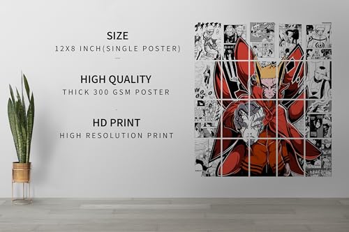 Image of VEENSHI set of 20 naruto baryon mode poster naruto wall poster anime manga kit - Size : 12x8 inch - 300 GSM Poster