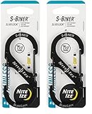 Nite Ize LSB4-11-R3 S-Biner Slide Lock Carabiner, Black, 4 (Pack of 2)