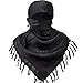 Military Shemagh Tactical Desert 100% Cotton Keffiyeh Scarf Wrap, one size, black