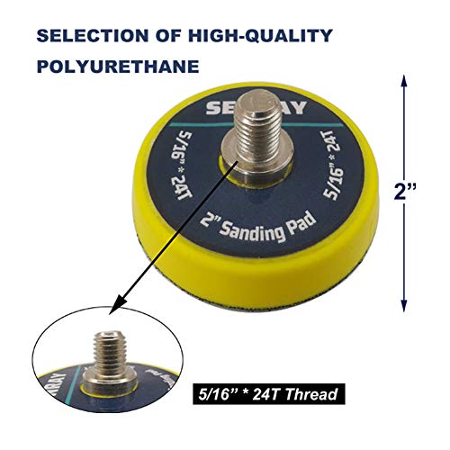 Image of 5PCS 2 Inch Backing Pad - 5 /16 inch-24 Thread Hook and Loop Backing Pad Buffing Plate for Air Sander and Dual Action Car Polisher