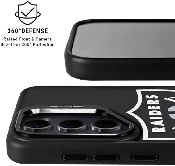 Skinit Kickstand Phone Case Compatible with Galaxy S25 Plus - Officially Licensed NFL Las Vegas Raiders Large Logo Design