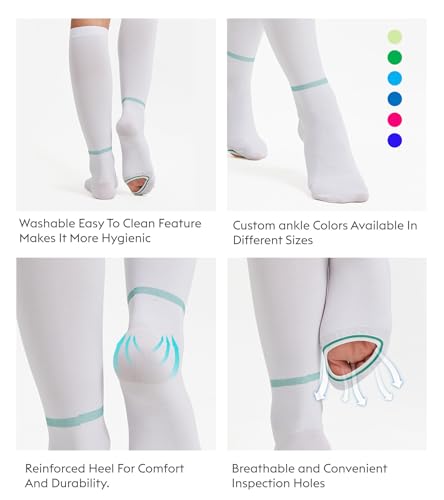 Image of Anti Embolism Medical Grade Knee High Compression Stockings, Plus Size 3XL Extra Wide Calf TED Hose Socks, for Post-Surgery Recovery, Swelling During Pregnancy, Home Care, Travel & Daily Walking