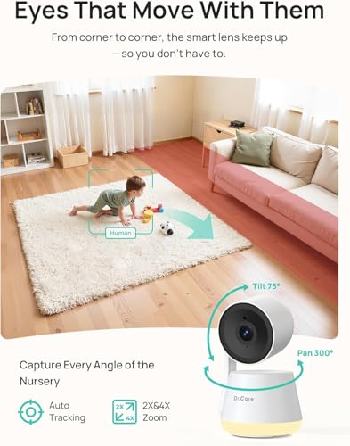 Image of Dr.Care LumiView Plus Smart WiFi Baby Monitor with 2 Cameras - 5.5 inch 1080P Split Screen & 2K Camera, Privacy Mode, Cry & Motion Alerts, 5000mAh Removable Battery, RGB Night Light, HD Night Vision