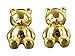 NicoWerk Damen Silber Ohrstecker Teddybär aus 925 Sterling Silber Golden Glänzend Süß Schlicht SOS482