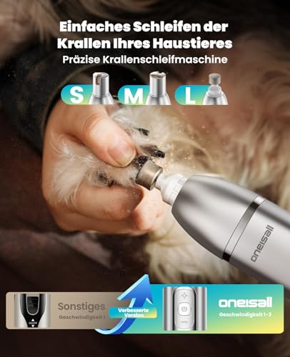oneisall 4 in 1 Hundeschermaschine Set, Leise Pfotentrimmer für Hunde, LCD-Anzeige Schermaschine Katze Hund, Pfotentrimmer&Hunderasierer&Krallenschleifer für Körper, Pfoten, Augen, Ohren, Gesicht