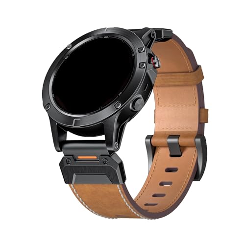 [PLYYQZM] 22MM 26MMU[xg,ɍ Gar min fenix 3/5/5X/6X/7X/8XgohpɓKp(Dark Brown,26mm(Fenix 8 51mm))