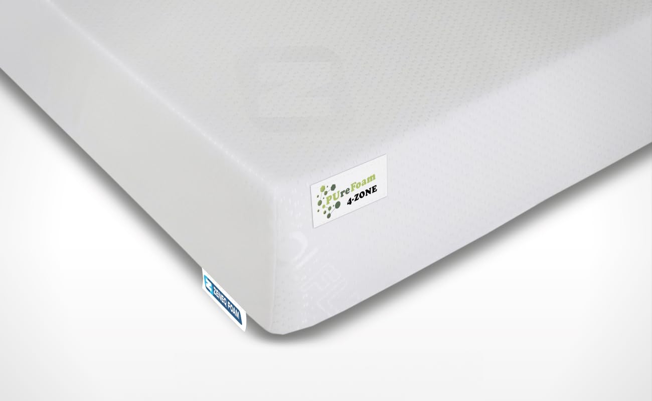 Purelux4 Zone Memory Foam Essentials Mattress Range | 10 cm Depth | Medium Firm | Exclusive Soft Pure Cool Cover | Removable Washable Cover | Hypoallergenic | Made In The UK (4ft Small Double)