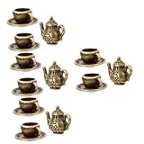 Maison de poupée vintage - le mini service à thé est fabriqué à partir de matériau métallique, sûr et utile, robuste à utiliser, qui pourrait être utilisé pendant longtemps, tasses miniatures pour maison de poupée