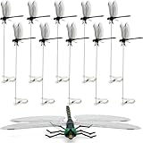 10 Pcs Black Dragon Fly Clips for Bugs Repellent, 3D Artificial Dragonfly Hat Clip, Dragonfly Garden Decor