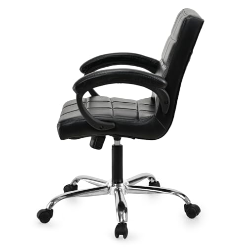Image of GOYALSON Comfortable Revolving Office Chair Adjustable Swivel Chair with Padded Seat & Backrest for Home Office (1, Black, Standard)