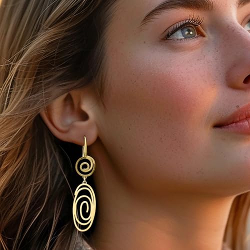 Ross-Simons Italian 18kt Gold Over Sterling Spiral Openwork Drop Earrings2