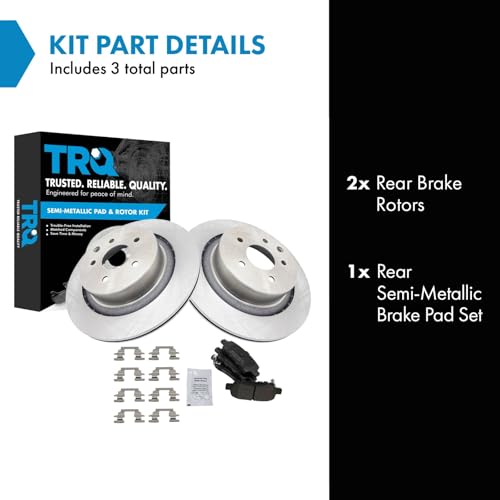 Image of TRQ Rear Brake Pad and Rotor Set Semi Metallic 330mm Rotors