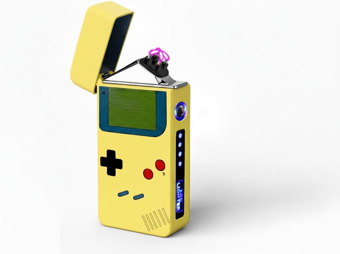 Retro Game Console Arc Lighter - Windproof & USB Rechargeable Game Console Design Arc Lighter - No More Hassle with Gas. Gift for Friends. (Yellow Limited)