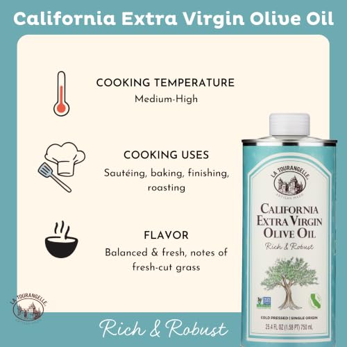 Image of La Tourangelle California Extra Virgin Olive Oil, Cold-Pressed, 25.4 Fl Oz (Pack of 12)