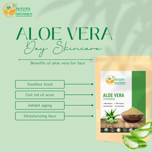 Herbs Botanica Aloe Vera Powder Organic For Hair Growth, Skincare, Haircare | Organic, Moisturizing, And Soothing Aloe Barbadensis Vegan No Gmo 5.3Oz | 150G #TOP5