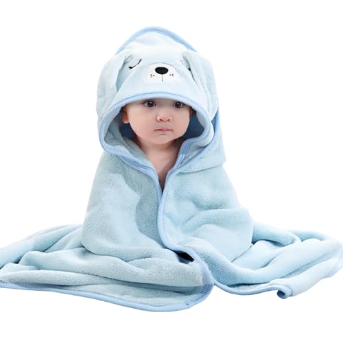 Image of Baby Hooded Towels,31 x 31 in Baby Washcloths, Infant Super Soft Baby Bath Towels with Hood for Toddlers1-3,Highly Absorbent Viscose Hooded Towel for Boys, Girls, Newborn Essentials