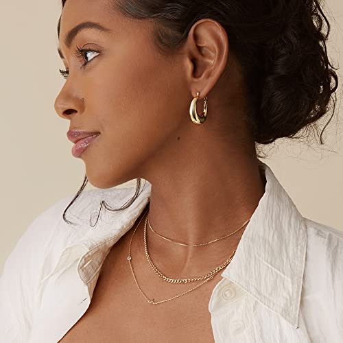 Pavoi 2209-E04-25-Y 14K Gold Plated Sterling Silver Post Chunky Hoops thumb #1