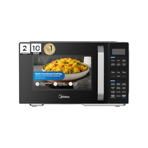 Image of Midea 24L Convection Microwave oven with Air Fry, Grill, 800W Microwave Power, 232 Auto Cook Menus, Stainless Steel Cavity (MMOP02XA-ECSEBK, Multi-Stage Cooking, Defrost by Time & Weight)