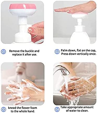 Stuurvnee Flower Liquid Soap Dispenser Stamp Pump Foam Bubbler Handsoup Plastic Bathroom Trip Travel Pink