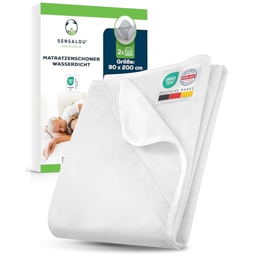 Sensalou Matratzenschoner Wasserdicht - Nässeschutz Matratzenauflage 90 x 200 cm (2 Set)