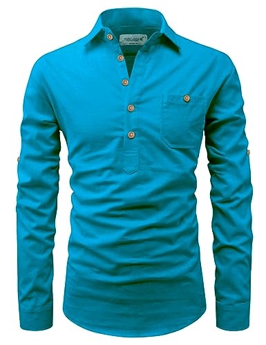 Image of Vida Loca Men Cotton Full Sleeve Casual Spread Collor Slim Fit Short Kurta for Men and Boys (Pack of 2)