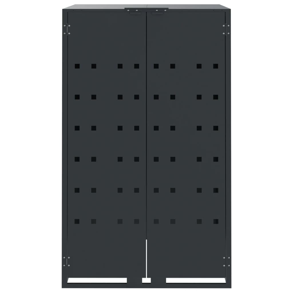 Mülltonnenbox 1er Mülltonnenbox 1 tonnen Stahl Mülltonnenverkleidung Aufbewahrungsbox für Mülltonnen Mülleimerboxen-Anthrazit-1 Tonnen