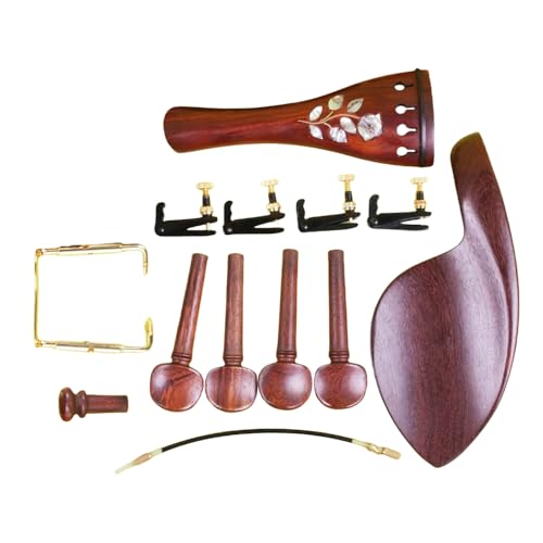 Yinfente - Kit de piezas de violín de tamaño completo para violín de 4/4, accesorios de violín de...