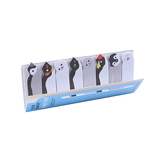 Unetox Bookmarks Lovely Animals Sticker Memo Flags Markers DIY Memo Pad Index Tab Sticky Notepapers (Penguins)