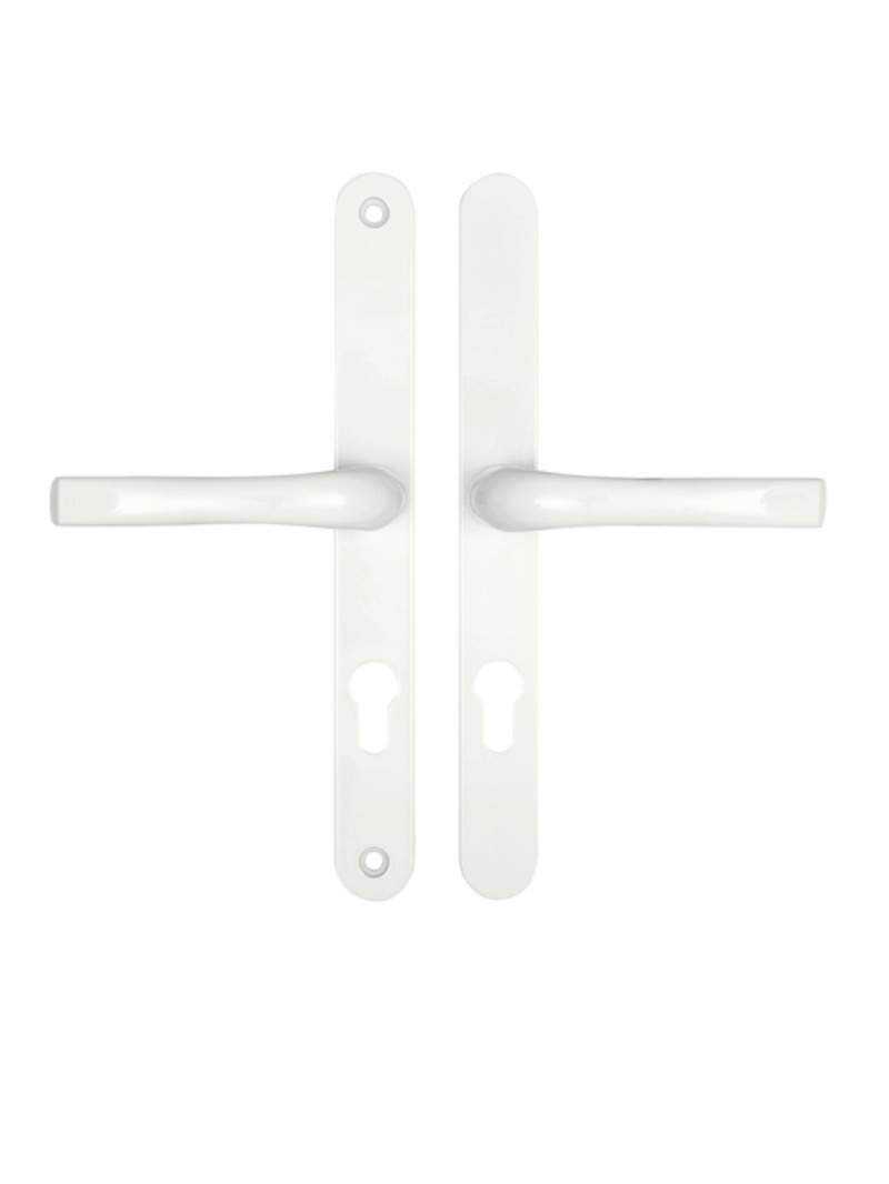 Gardinia White Upvc Door Handle 240Mm Screw Fix 70Mm Pz Sprung Repair Handle