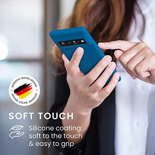 kwmobile Case for Google Pixel 6 Pro Case - Soft Cover - Shockproof Silicone - Wireless Charging Blue Reef - Image 4