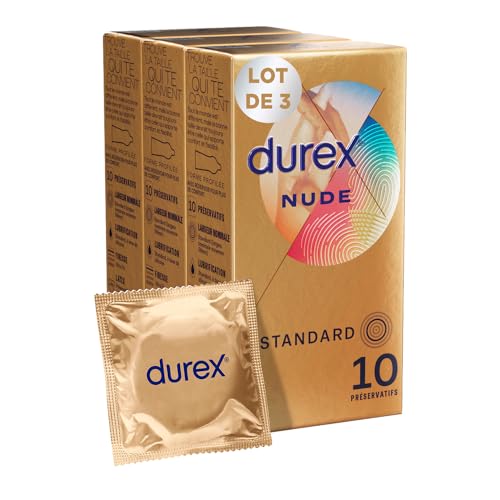 Durex - Lot de 30 Préservatifs Nude - Sensation Peau Contre Peau