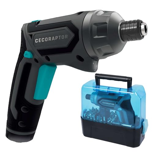 Cecotec Destornillador a Batería CecoRaptor Perfect Work. 4V y 1500 mAh, Recargable por USB, Velocidad sin Carga de 200RPM, Torque Máximo de 4 Nm con 6+1 Posiciones, Luz y Autonomía 60mins