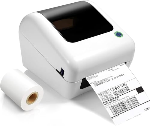 Image of Bluetooth Thermal Shipping Label Printer - Wireless 4x6 Label Maker for packages, Compatible with iPhone and PC, Phone, USB for MAC, Works with Ebay, Amazon, Shopify, Etsy, UPS, USPS Barcode, Upgrade